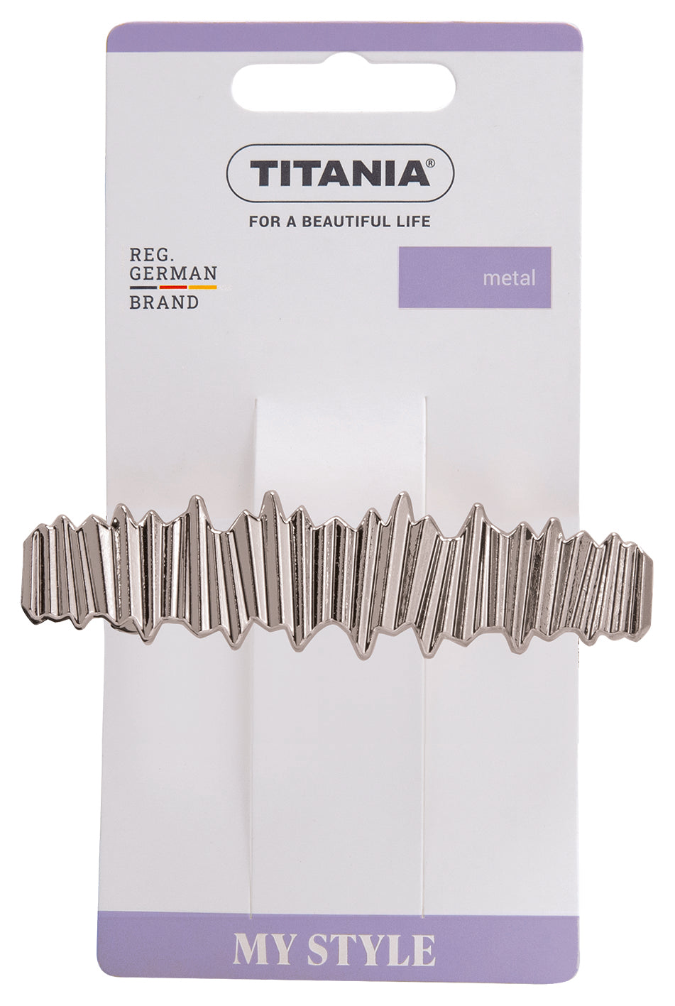 Titania Clips Silver Metal Wavy-8219
