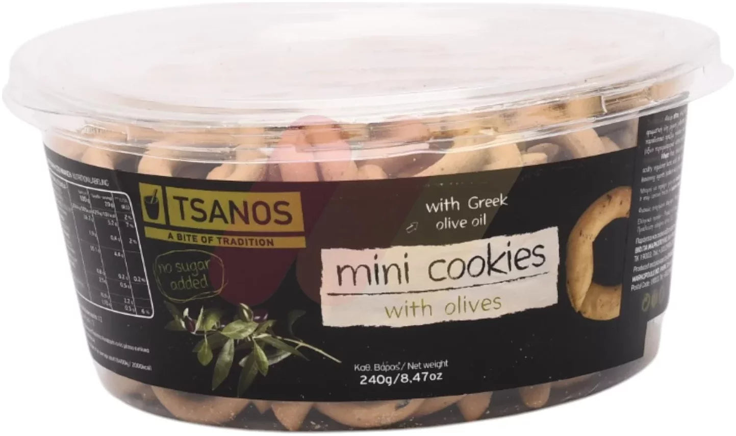 Tsanos Mini Crackers Kalamata & Oil 240g