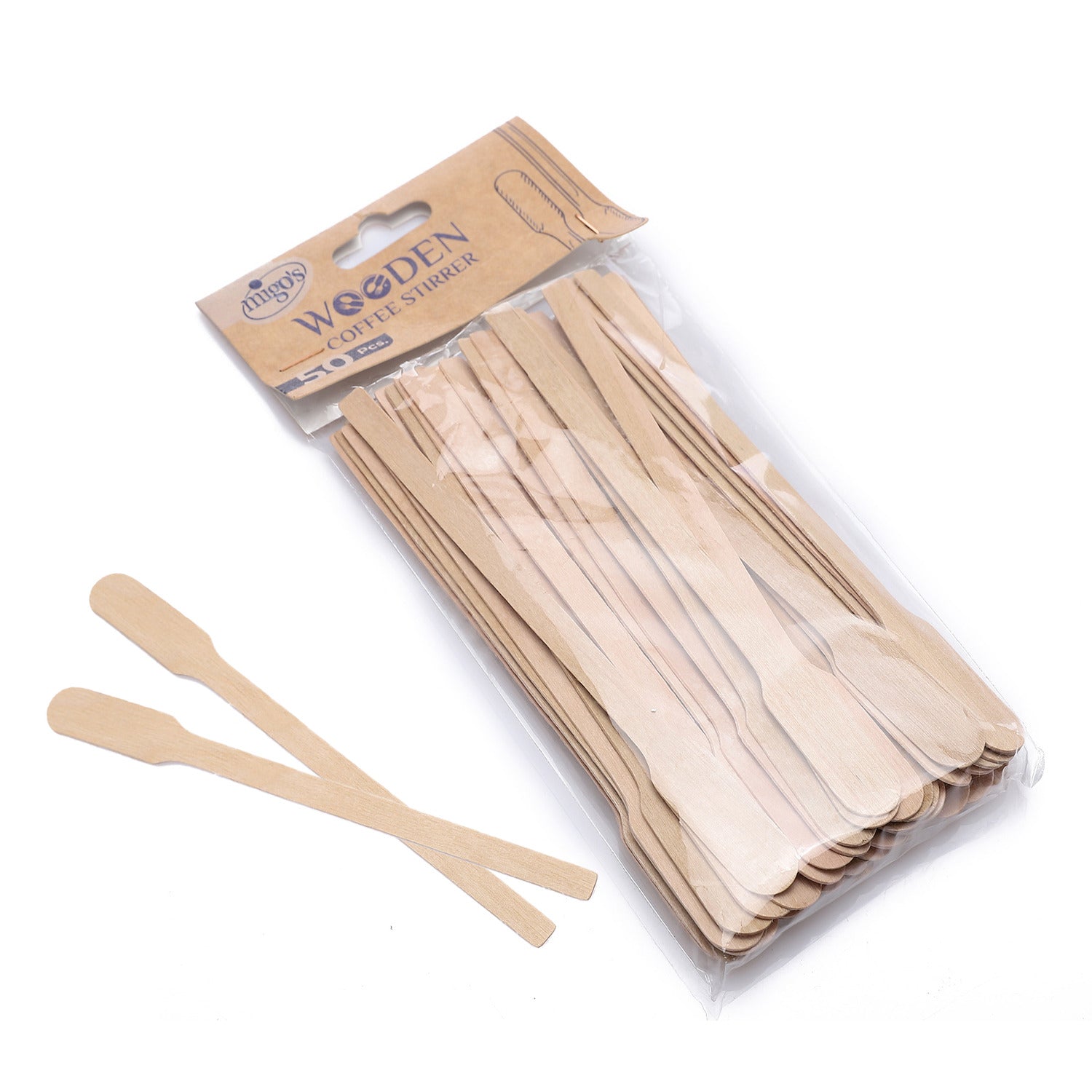 Migo's Wooden Sticks For coffee 50PCS 16CM