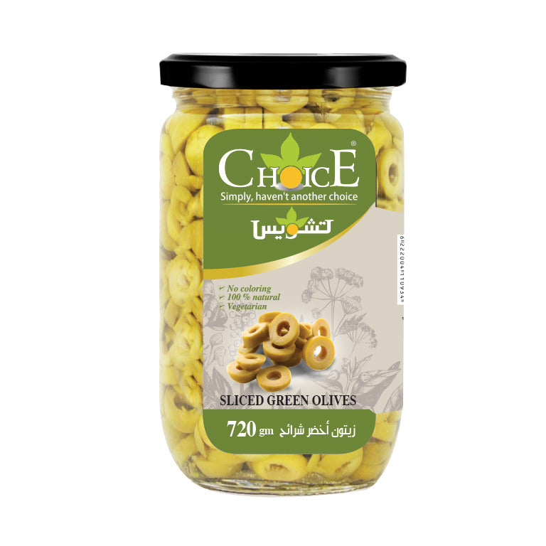 Choice Green Olives Sliced 720g