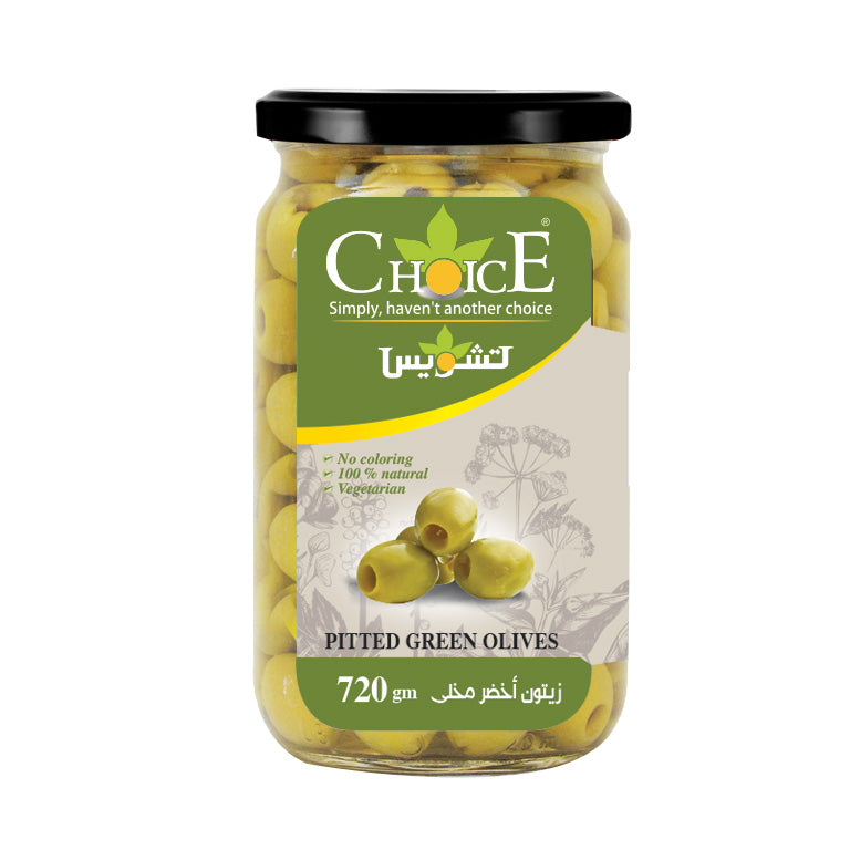 Choice pitted green olives 720g