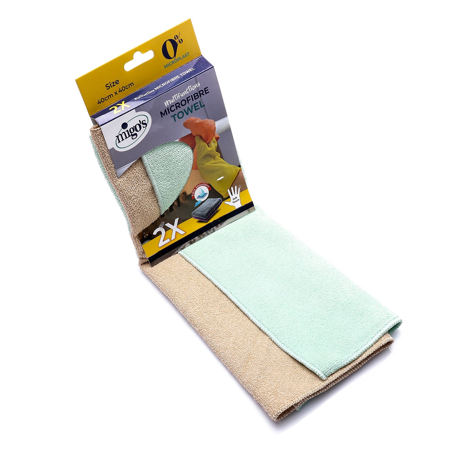 Migo's Premium  Microfiber Towel 2PCS  Size 40*40