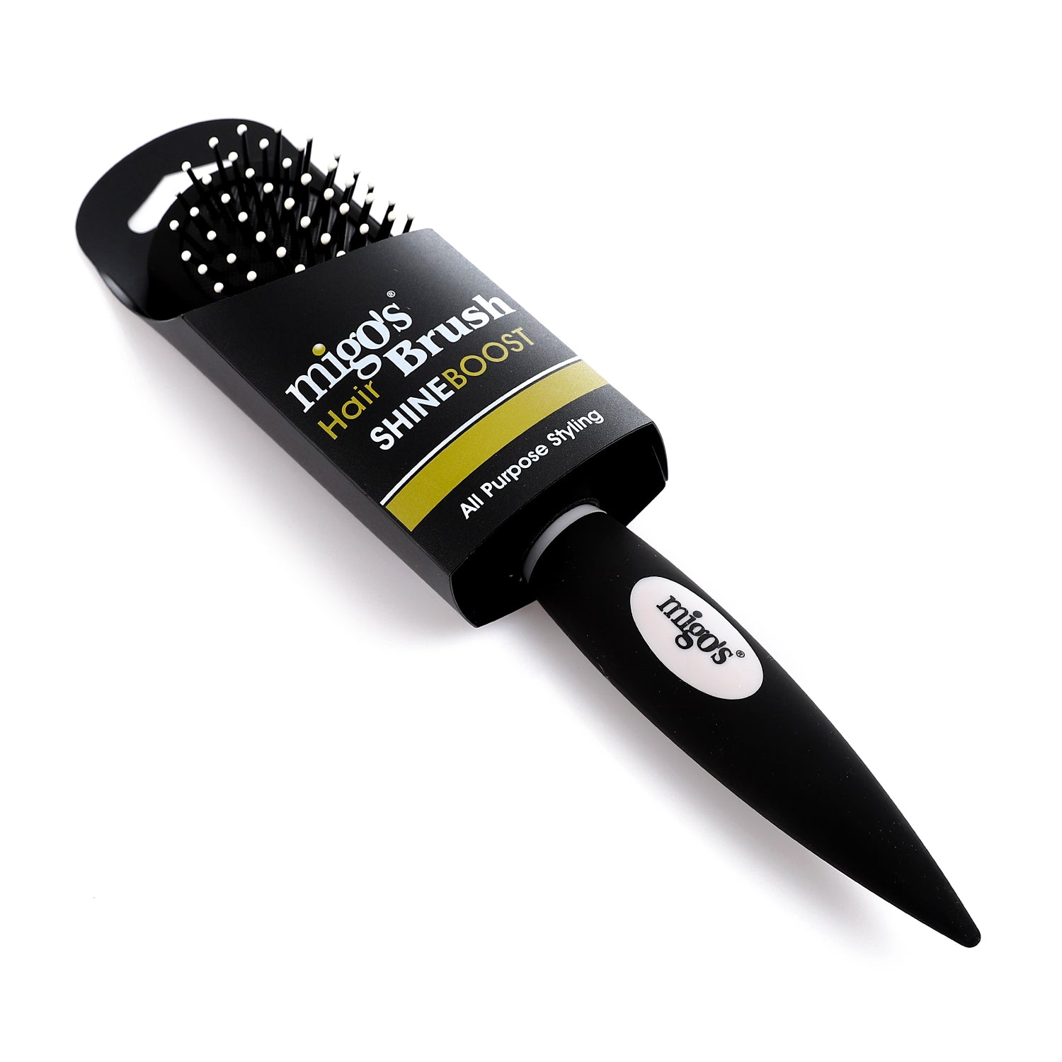 Migo Black Medium Rectangular Matte Hairbrush