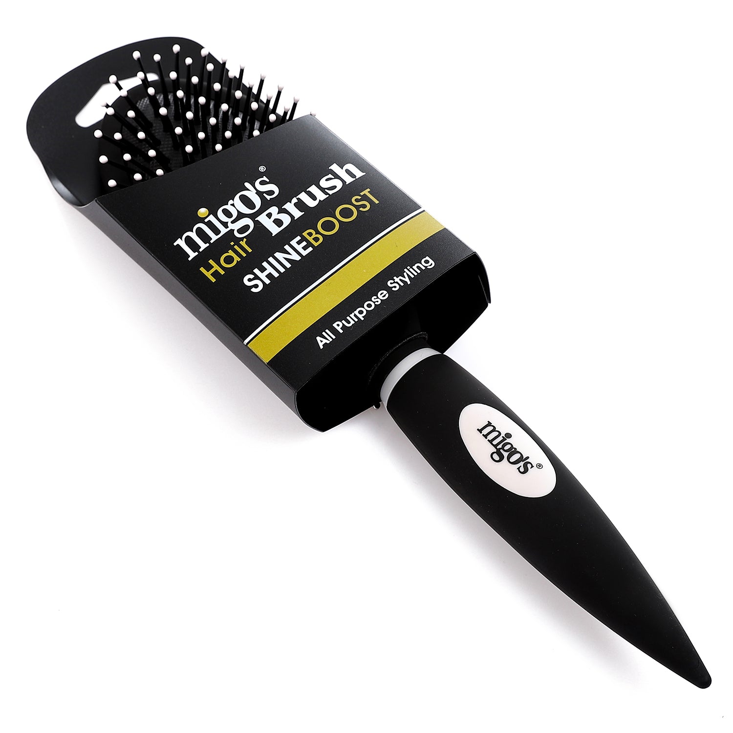Migo's Black Oval Hair Brush Shine Boost