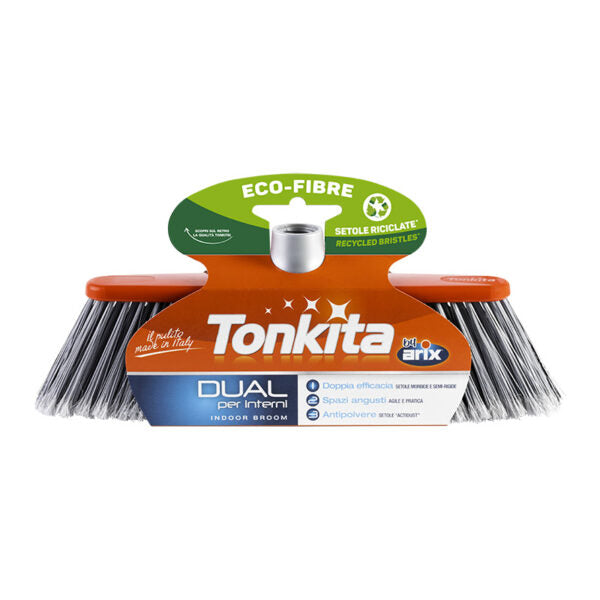 Tonkita Dual indoor broom with special double-action bristles