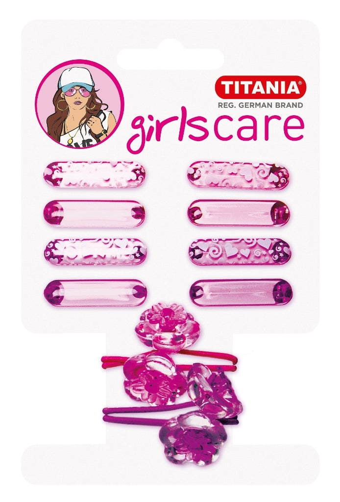 Titania Girl 8 clips + 2 hair bands-8007