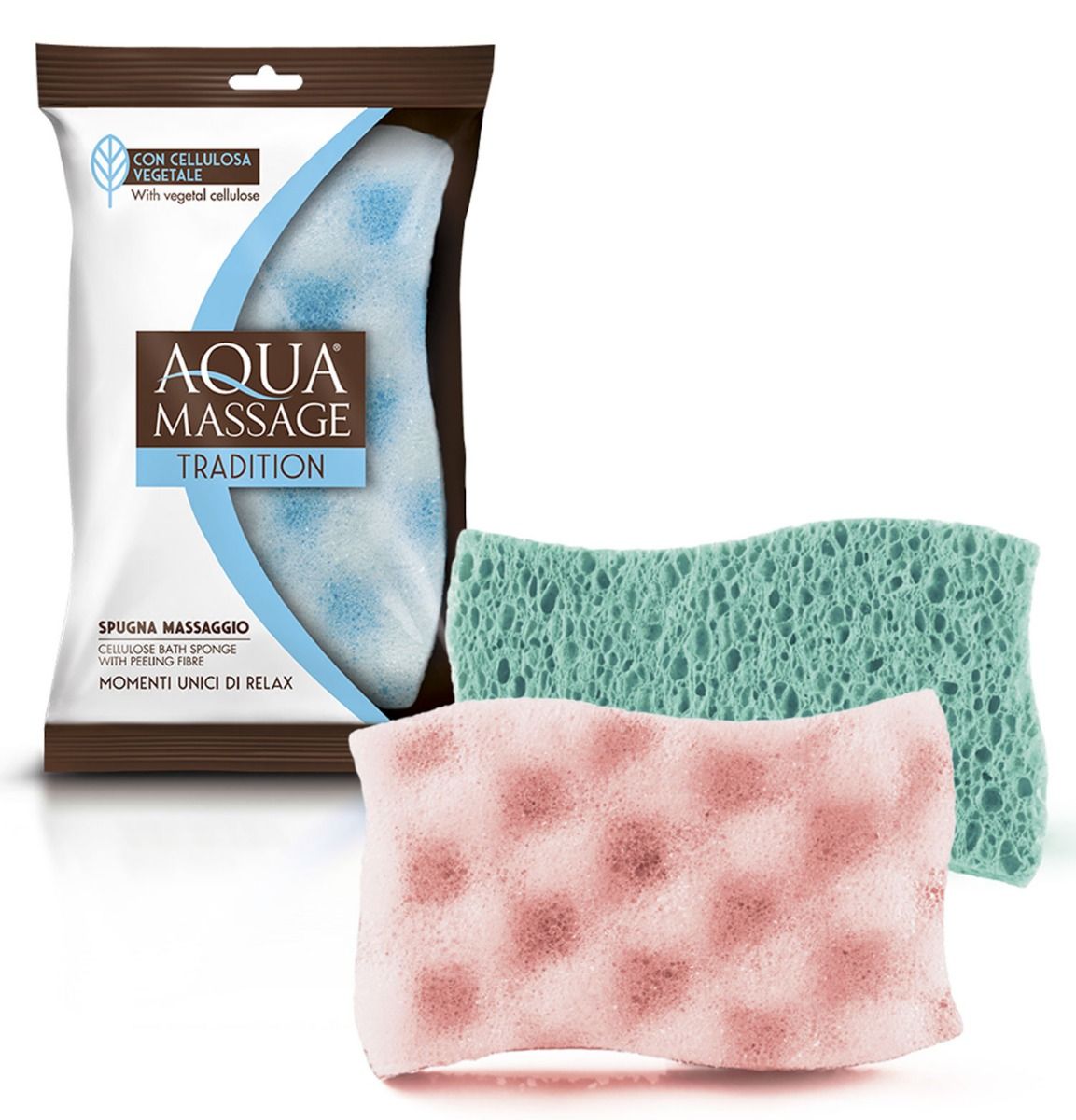 Aqua Massage Tradition Cellulose bath sponge with peeling fibre