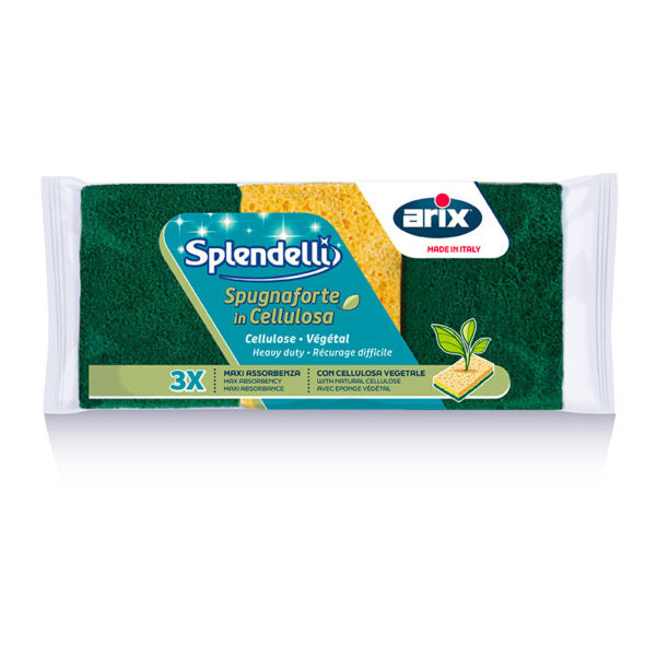 Arix Splendelli Cellulose sponge with abrasive fiber 3 pcs