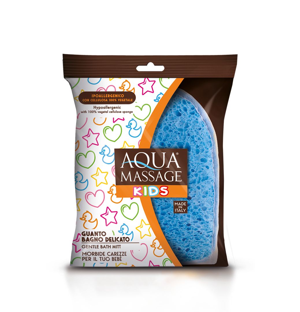 Aqua Massage Hypoallergenic Green Kids Soft Cellulose Bath Sponge