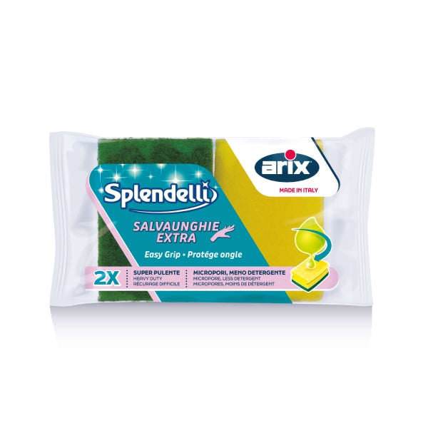 Arix Splendelli Yellow & Green Heavy Duty Sponge Scourers