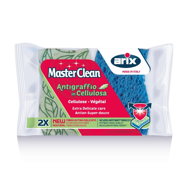 Masterclean cellulose sponge with extra delicate no-scratch fiber 2 pcs