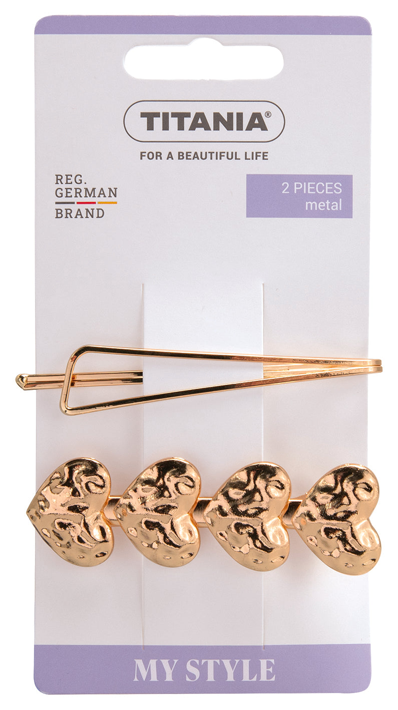 Titania Side Clips Gold Metal 2 Pieces - 8244