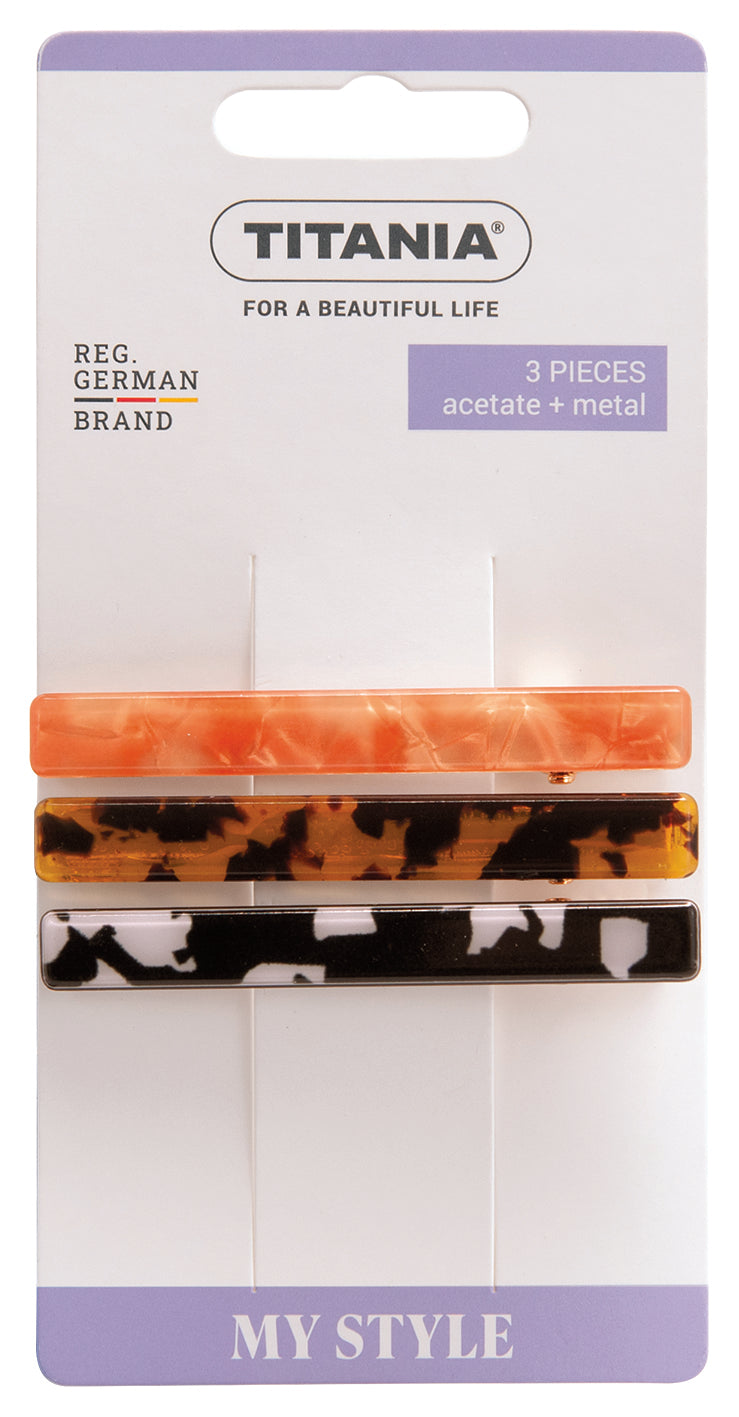 Titania Side Clips Acetate Metal 3 Pieces - 8246
