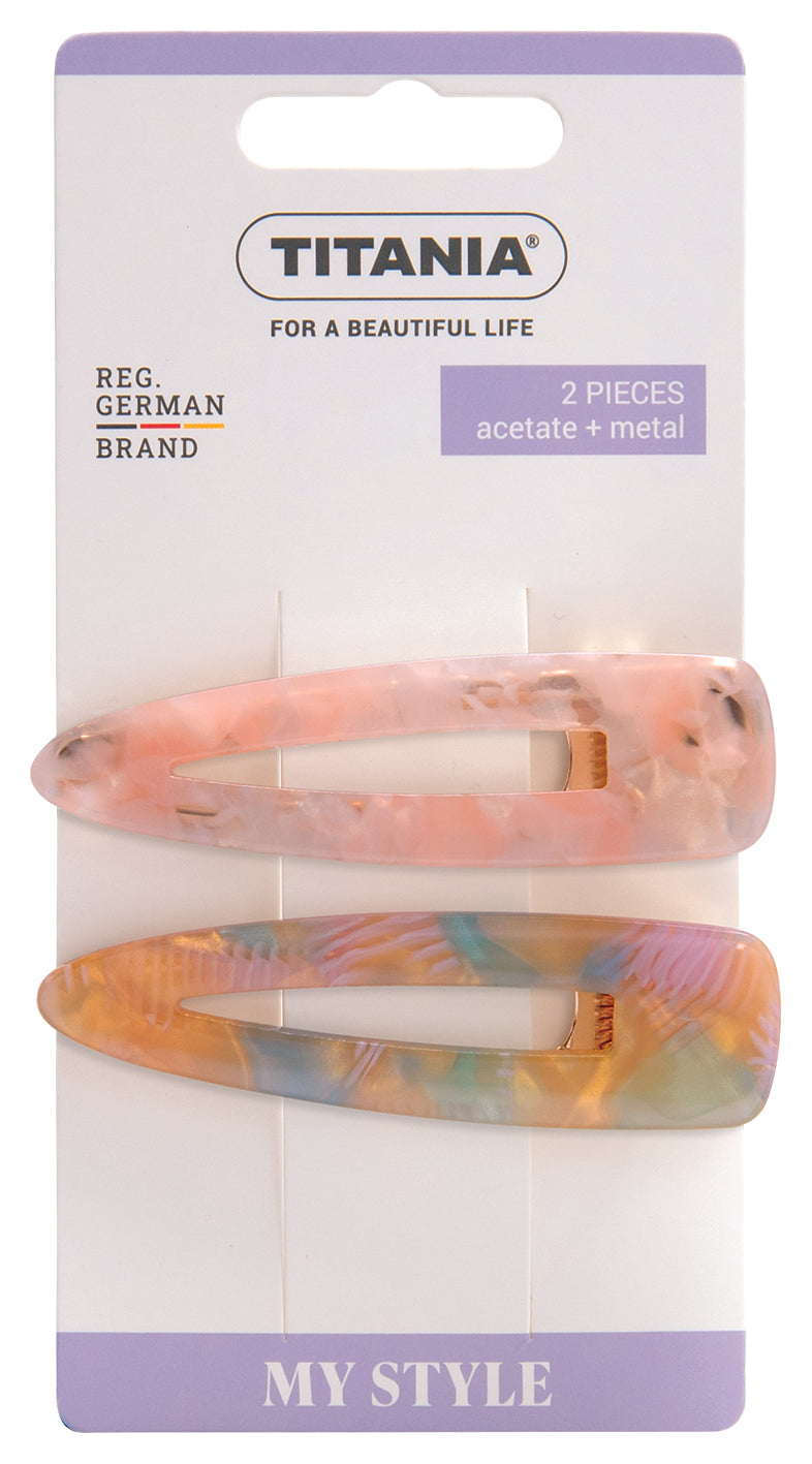 Titania Side Clips Acetate Metal 2 Pieces - 8247