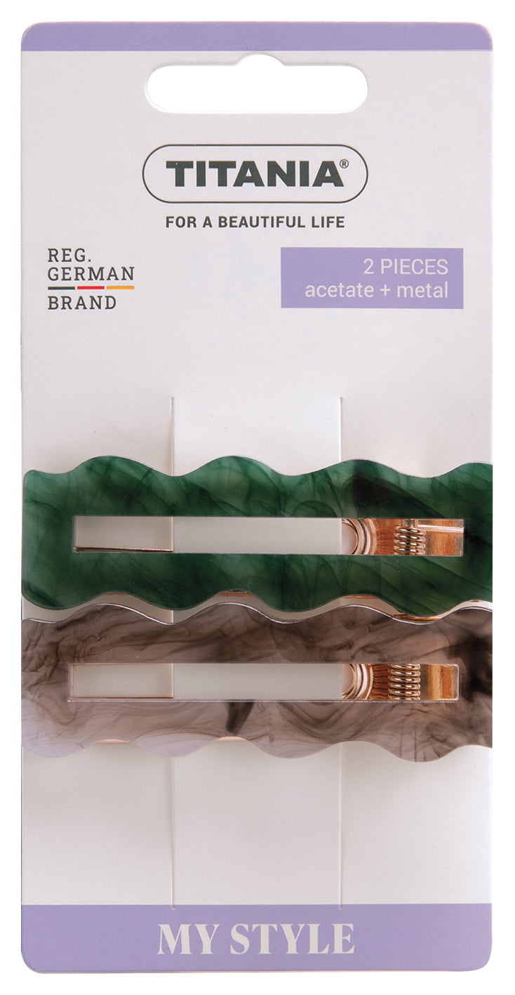 Titania Side Clips Acetate Metal 2 Pieces - 8249