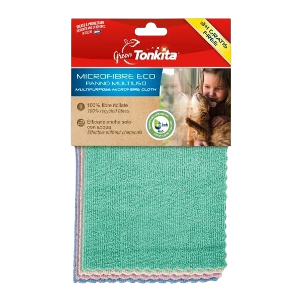 Far Trading Co. Arix 3+1 Eco multipurpose microfibre polishing cloths in assorted pastel colours