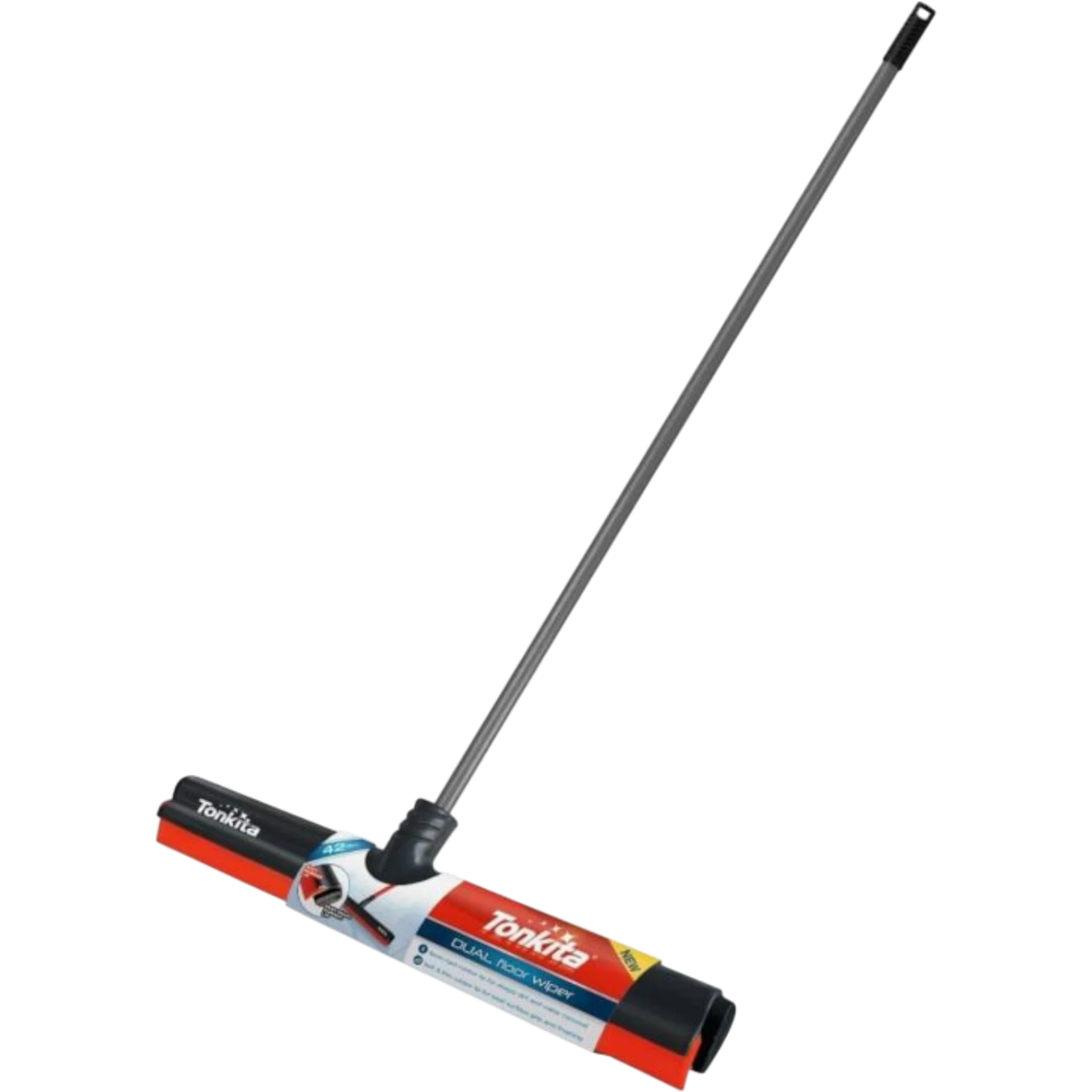 Far Trading Co. Tonkita double rubber floor squeegee with a 42cm wide blade and ergonomic handle for water removal.