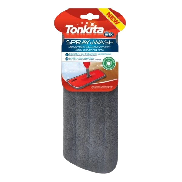 Far Trading Co. Tonkita ceramic floor squeegee refill pad in grey microfibre with antibacterial treatment