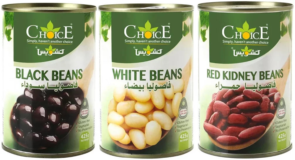 Choice black bean 425g easy to open + choice red bean 425