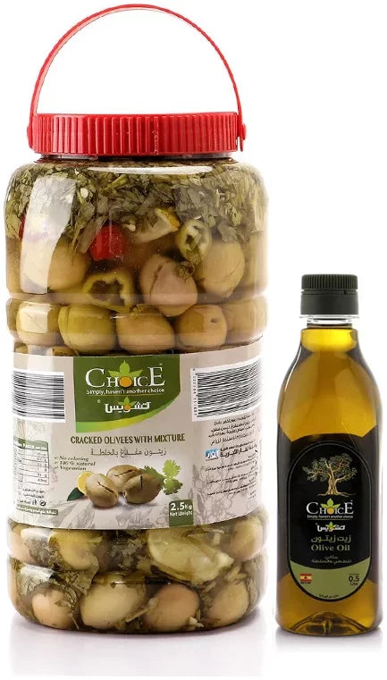 Choice olive green powder 2500 kg + choice olive oil 500ml