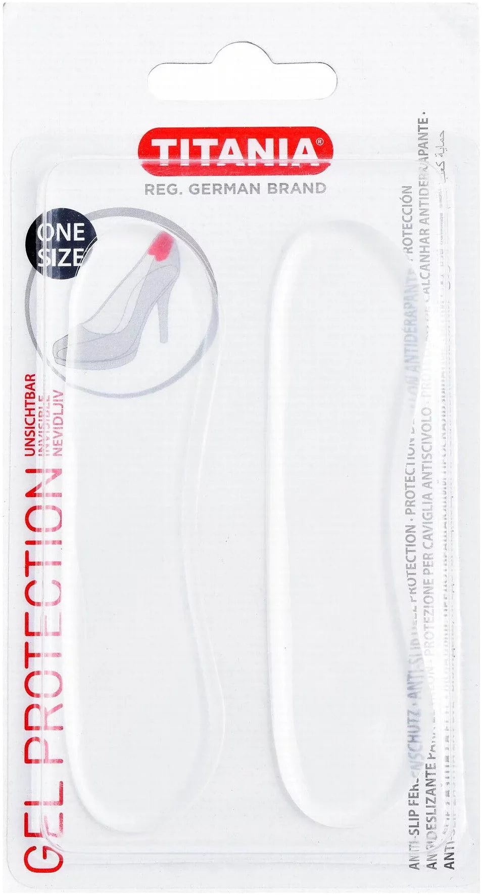 Titania One Size Anti-Slip Heel Protection Gel Cushions