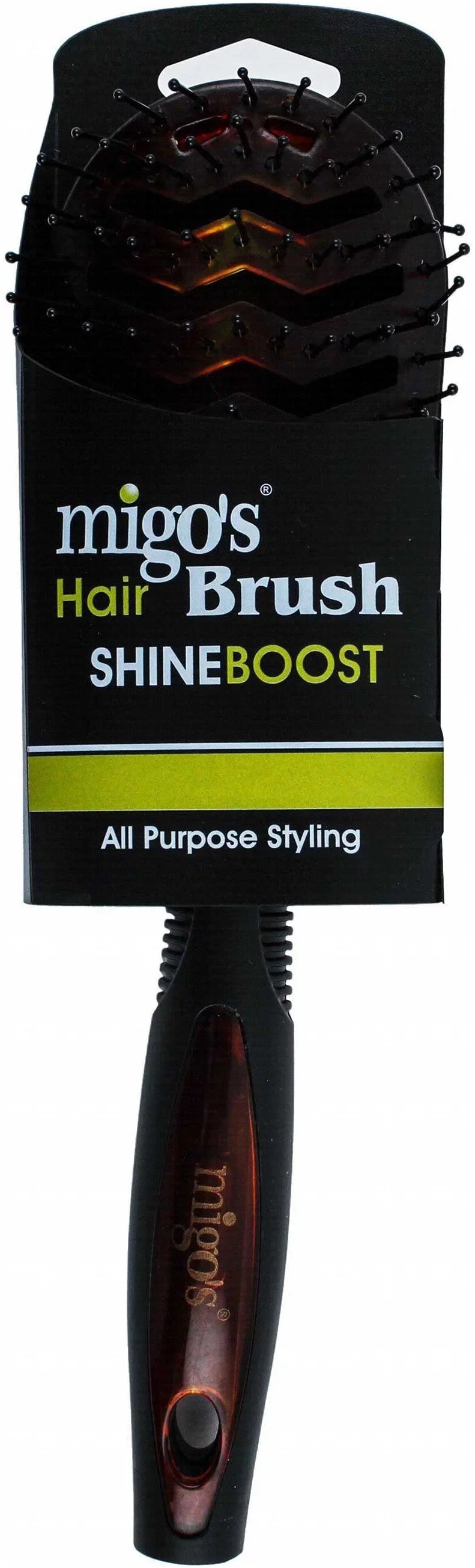 Migo's Shine Boost Black & Brown Hair Brush 1 pcs
