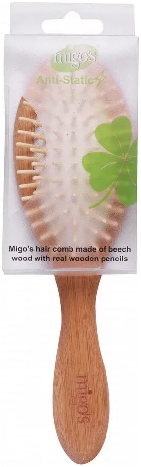 Migo's Antistatic Beechwood Hair Brush with Wooden Pencils