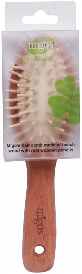 Migo's Anti Static Beechwood Hair Brush with Wooden Pencils