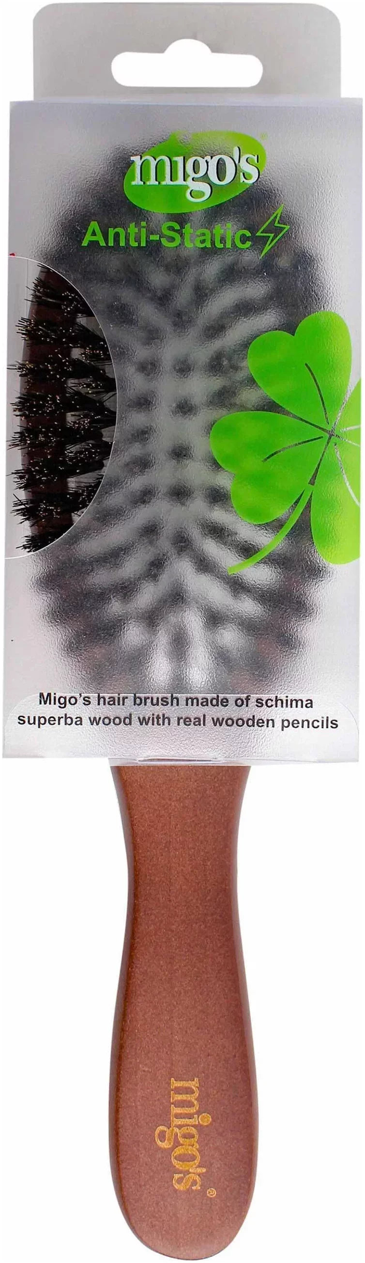 Migo's Anti Static Brown Wooden Hair Brush