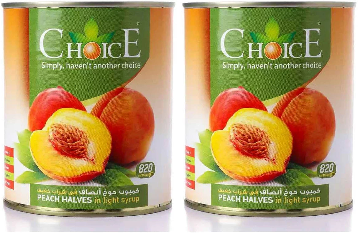Choice Peach Halves In Light Syrup 820 Gm 2 Pieces