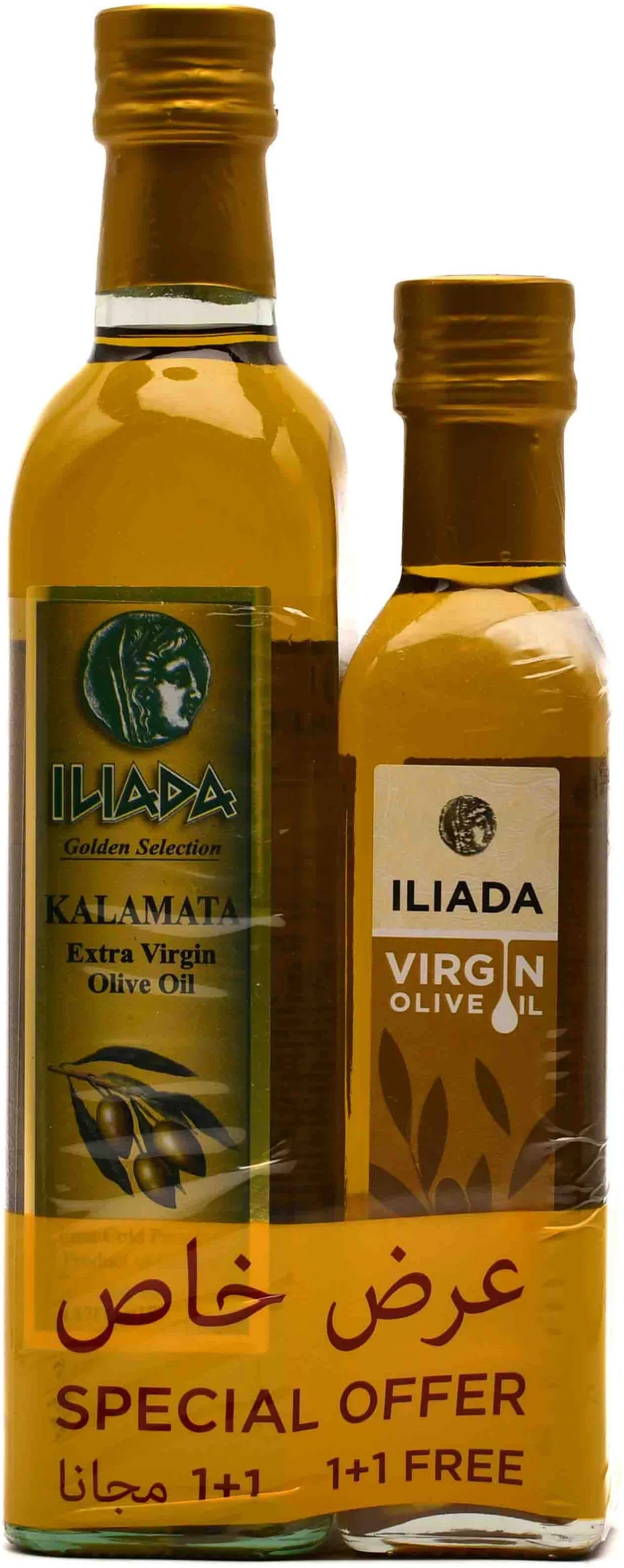 Iliada Extra Virgin Kalamata Olive Oil (500ml) with Free Cold Pressed Virgin Olive Oil (250ml)
