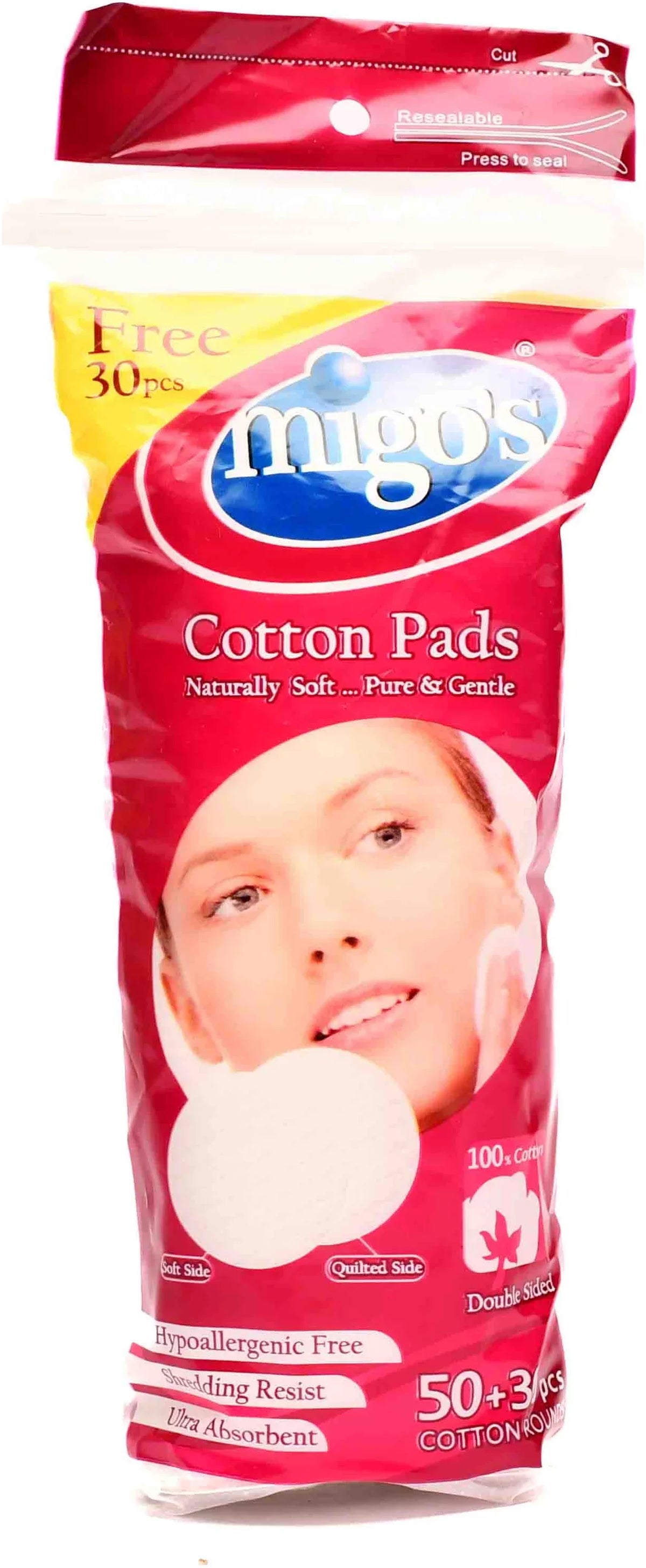 Migo's Makeup Cotton (50 Pcs + 30 Pcs Free)
