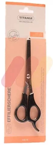 Titania Hair Care Stainless Steel Black Thinning Scissors, 1 Piece