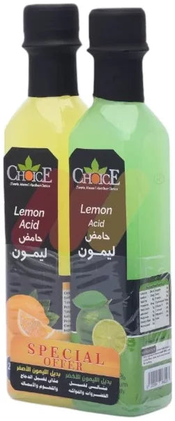 Choice Yellow Lemon Acid Substitute 250 ml + green lime Acid substitute 250 ml