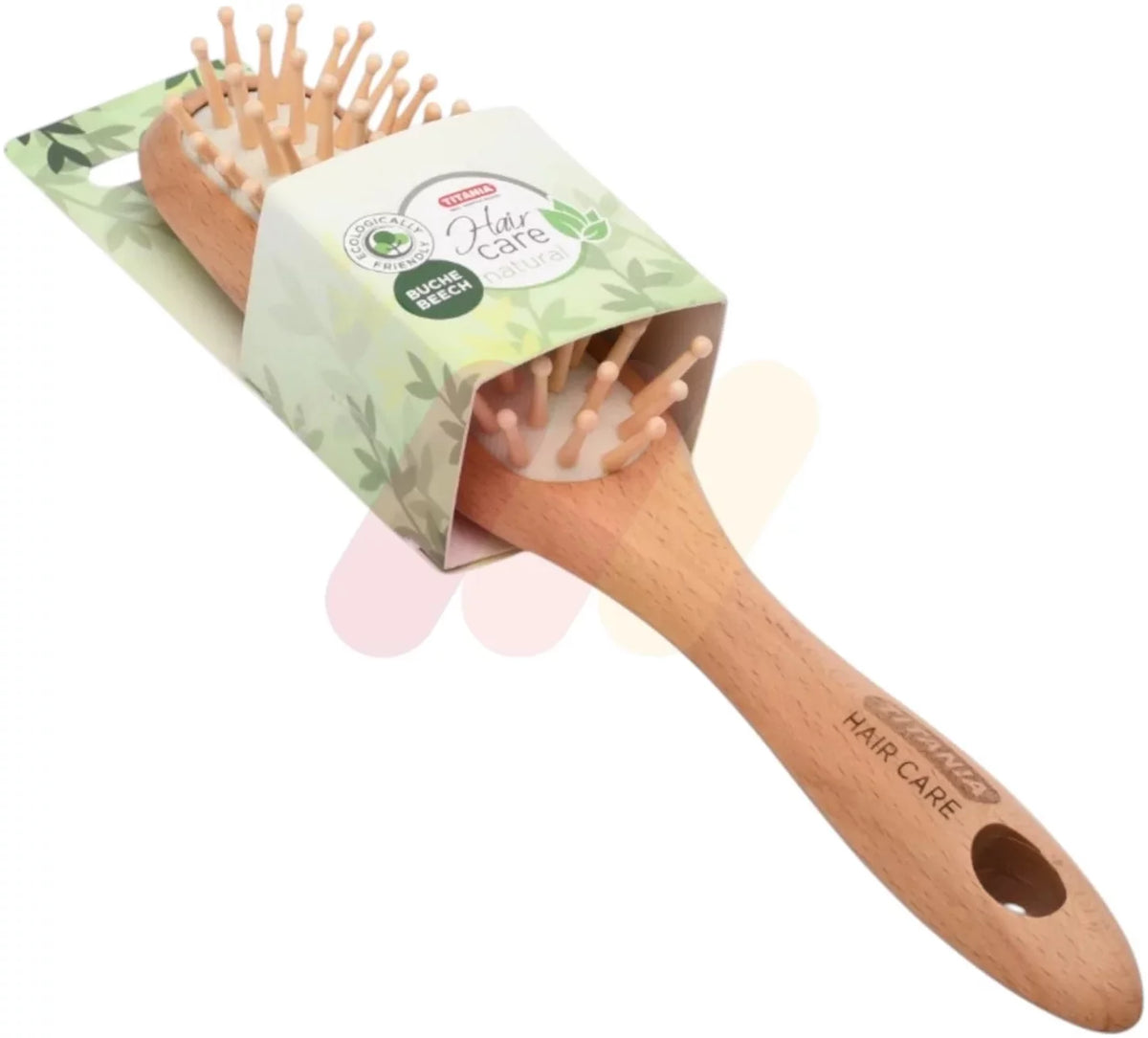 Titania Natural White Oval Wooden Hairbrush 1 Piece