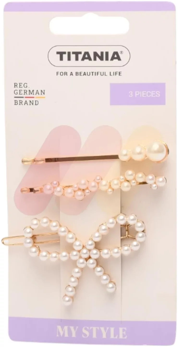 Titania Side Clips Gold Metal 3 Pieces - 8351
