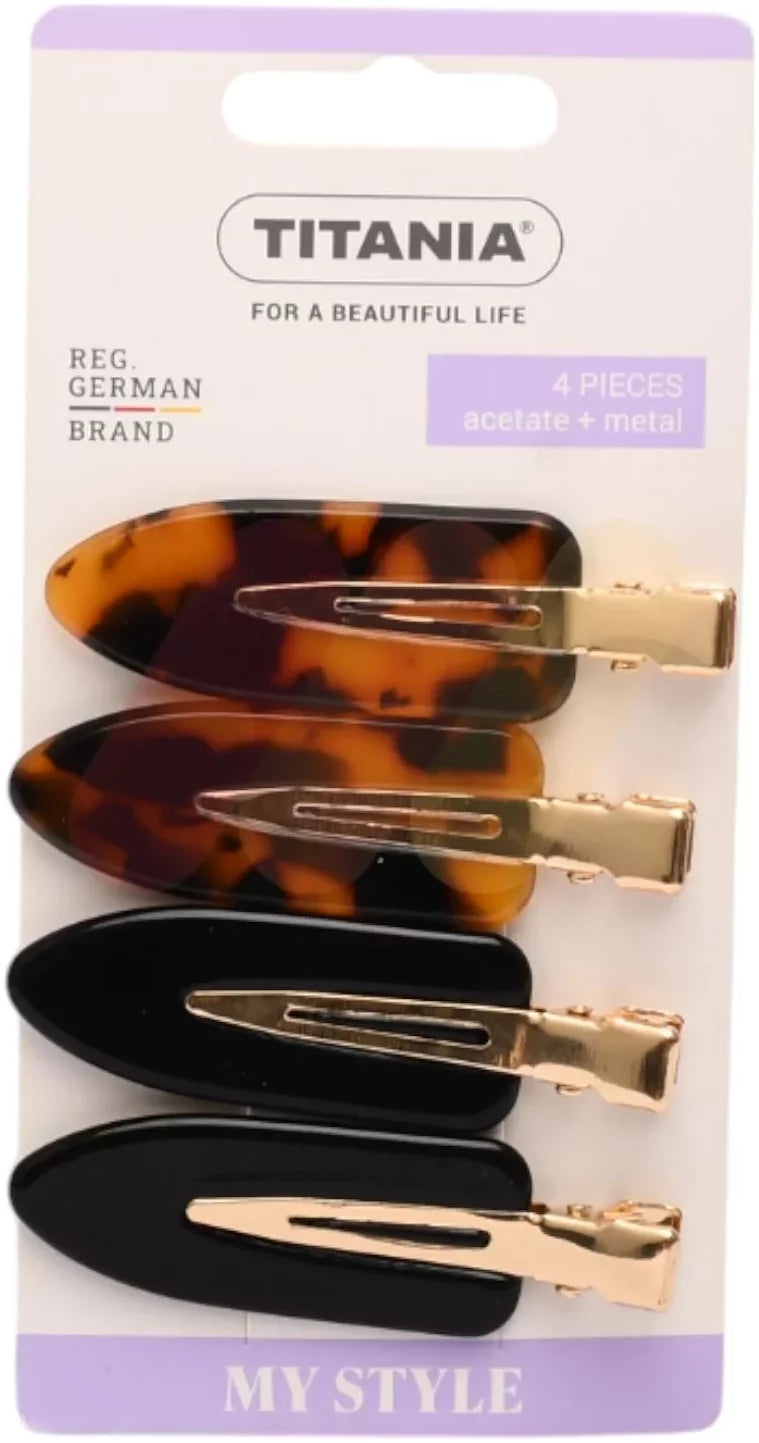 Titania Side Clips Acetate Metal 4 Pieces-8250