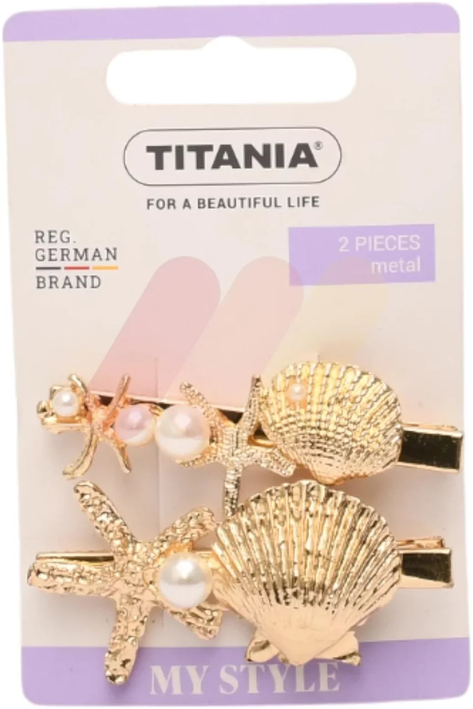 Titania Side Clips Gold Metal 2 Pieces-8338