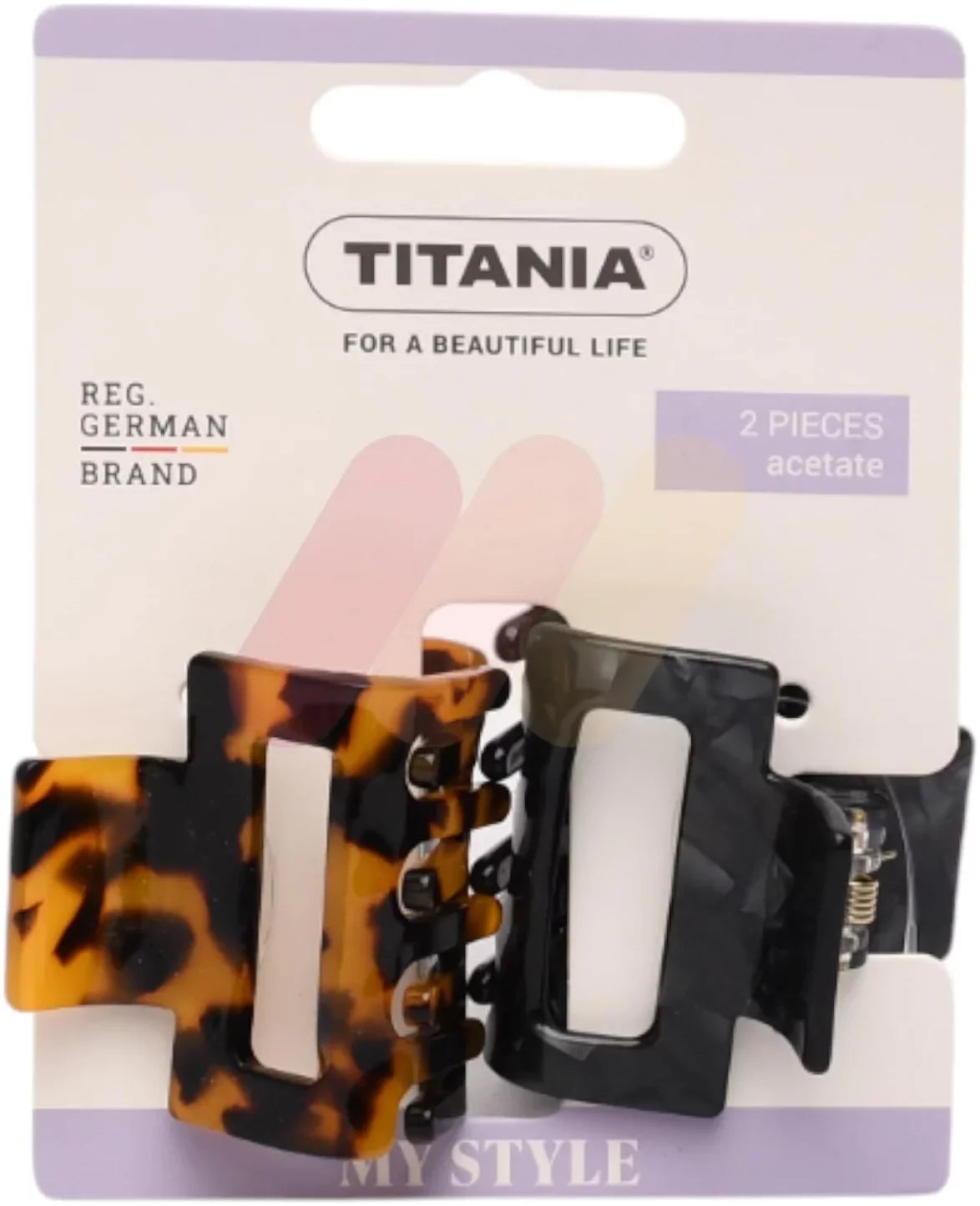 Titania Clips Acetate Square 2 Pieces - 8269