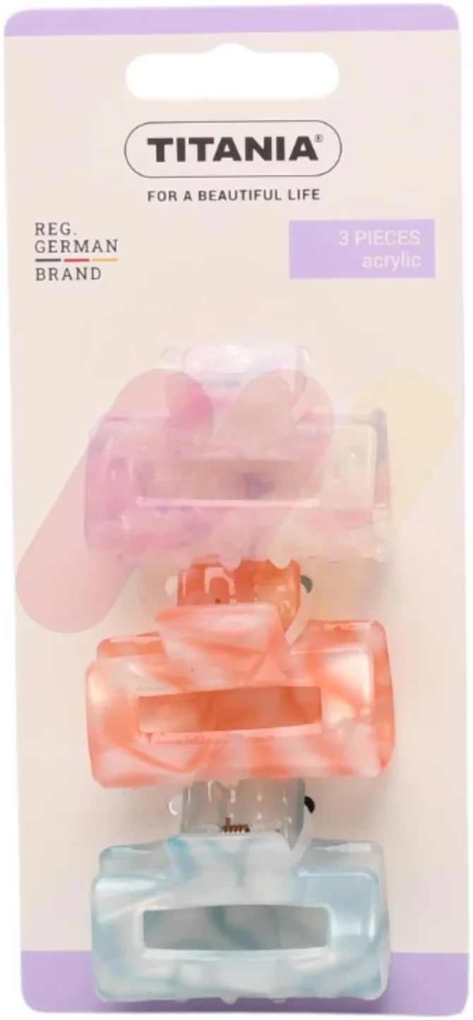 Titania Clips Acrylic Pastel 3 Pieces - 8306