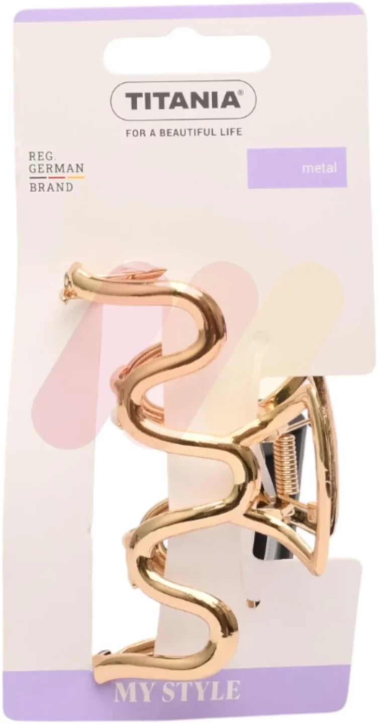 Titania Clips Gold Metal Wavy - 8264