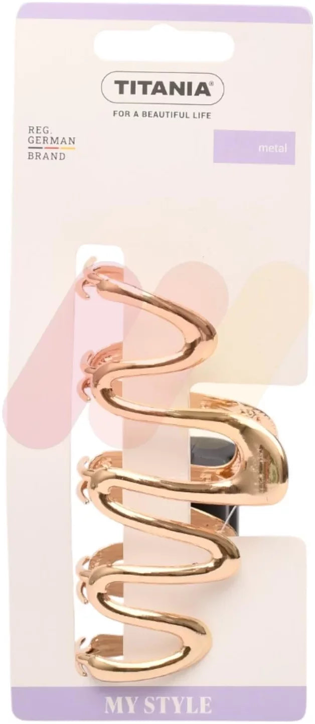 Titania Clips Gold Metal Wavy - 8265