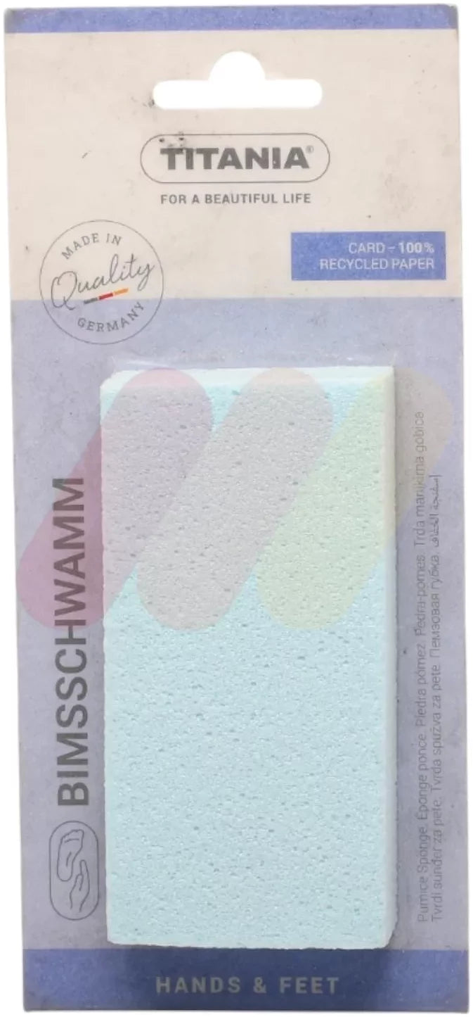 Titania Blue Antibacterial Pumice Sponge For Hands & Feet 1