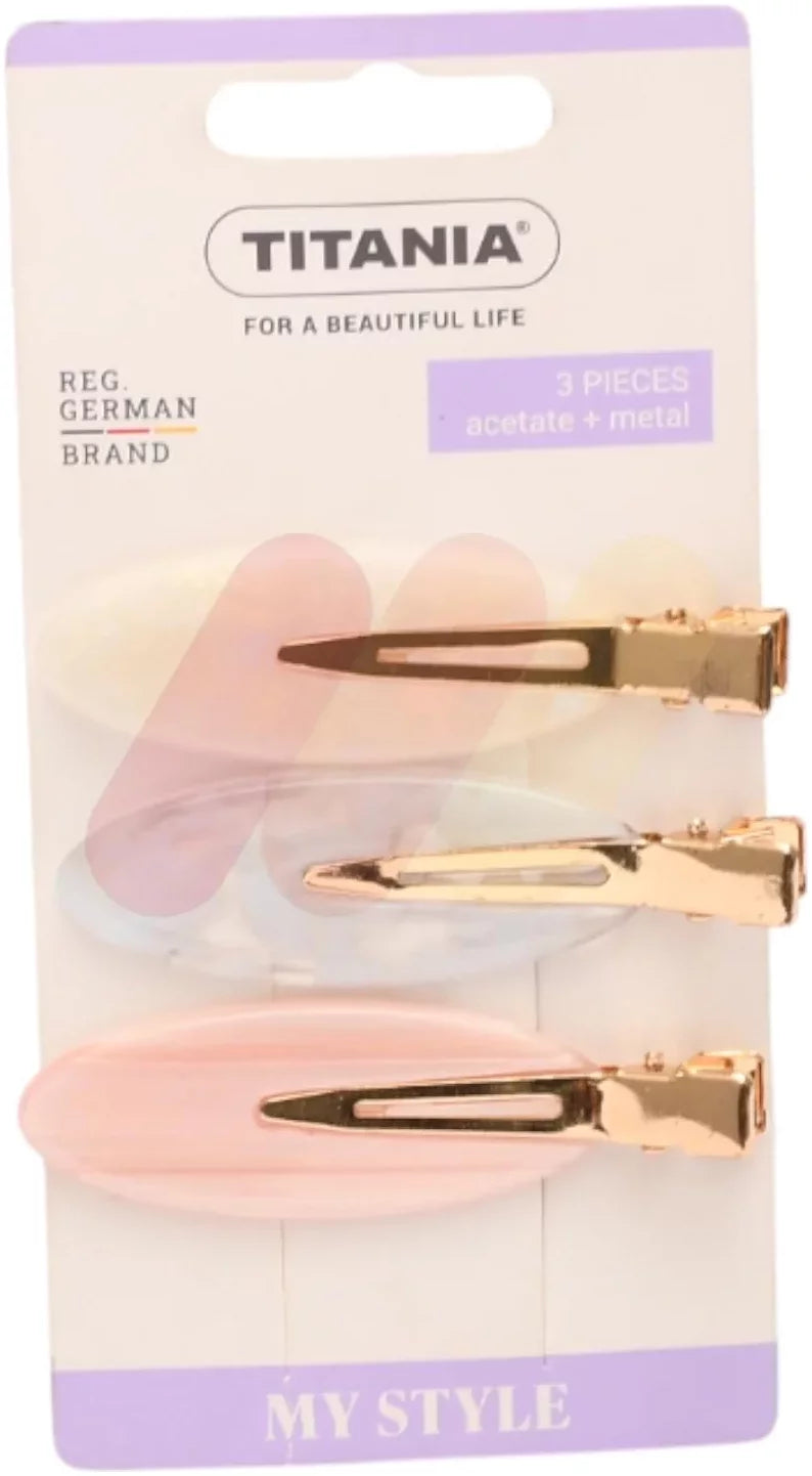 Titania Side Clips Acetate Metal 3 Pieces-8248